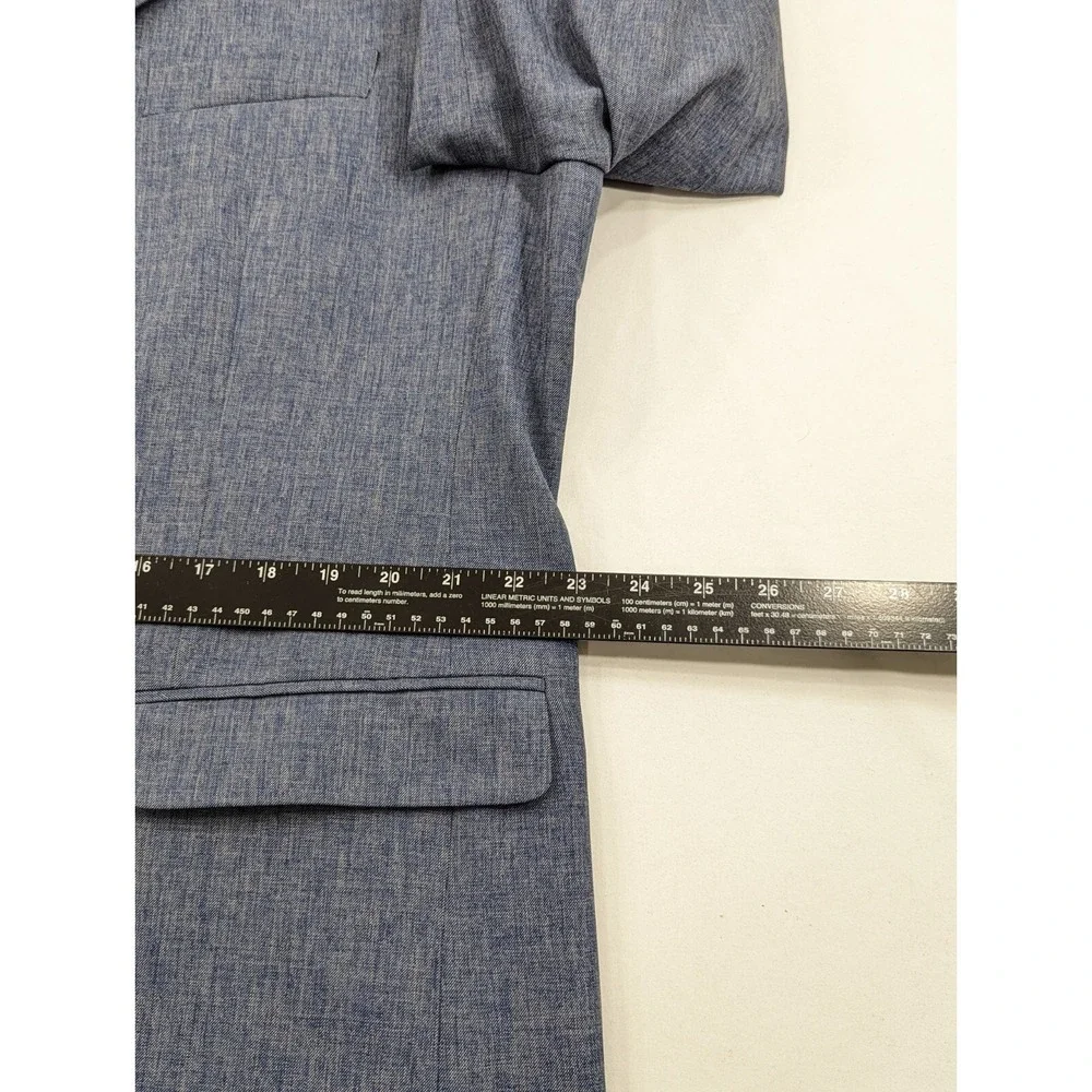 Chaps Ralph‎ Lauren Blazer Sports Suit Jacket Polyester 46R Blue Heathered EUC